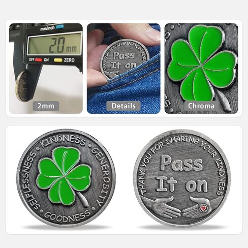 5 Pcs Four Leaf Clover Kindness Token Appreciation Coin Pass It on Gift in Saudi Arabia