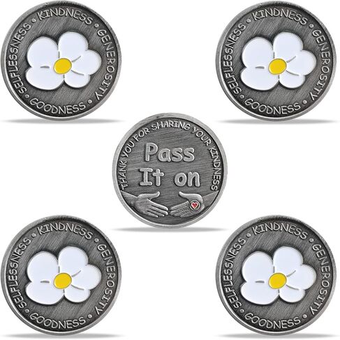 5 Pcs Four Leaf Clover Kindness Token Appreciation Coin Pass It on Gift in Saudi Arabia