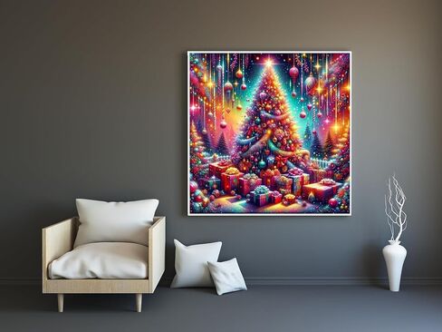 مجموعات الطلاء الماسي لعيد الميلاد الشتوي 5D للبالغين المبتدئين، طقم فني ماسي لشجرة عيد الميلاد في فصل الشتاء، مجموعات فنية للحفر الدائري الكامل من الألماس للبالغين، ديكور جدار المنزل 13.78 × 13.78 بوصة in Kuwait