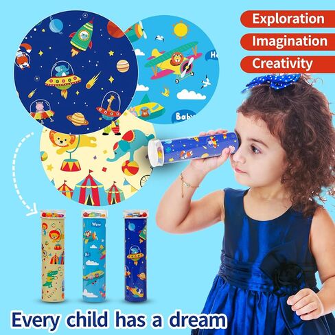 Classic Tin Kaleidoscope Kit 3 Pack- Original Retro Toys - Magic Educational Toys for Kids - Nostalgic Metal Toys - Gift for Boys and Girls - Party Favors Decorations in Saudi Arabia