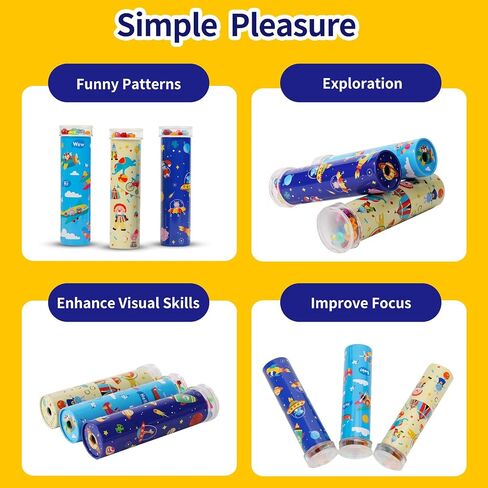 Classic Tin Kaleidoscope Kit 3 Pack- Original Retro Toys - Magic Educational Toys for Kids - Nostalgic Metal Toys - Gift for Boys and Girls - Party Favors Decorations in Saudi Arabia