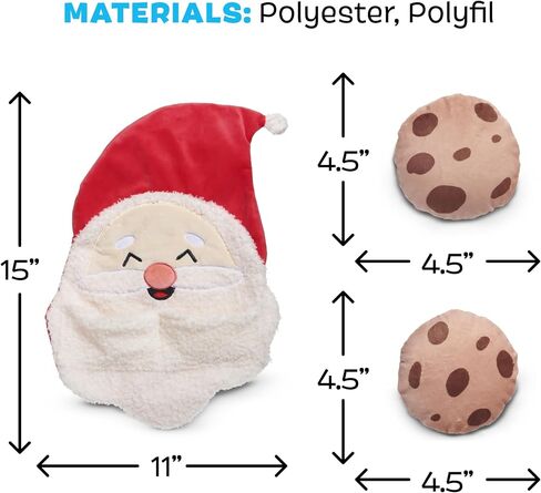 BARK Kris Krumble Holiday Plush Toy – Jolly 3-Part Squeaky Fun for Medium to Large Dogs with Crinkle & Fuzzy Beard in Saudi Arabia