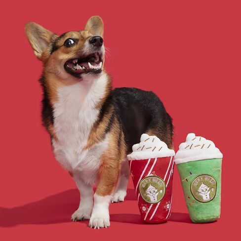 BARK Kris Krumble Holiday Plush Toy – Jolly 3-Part Squeaky Fun for Medium to Large Dogs with Crinkle & Fuzzy Beard in Saudi Arabia
