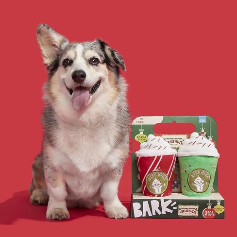 BARK Kris Krumble Holiday Plush Toy – Jolly 3-Part Squeaky Fun for Medium to Large Dogs with Crinkle & Fuzzy Beard in Saudi Arabia