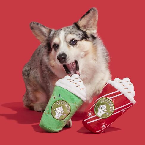 BARK Kris Krumble Holiday Plush Toy – Jolly 3-Part Squeaky Fun for Medium to Large Dogs with Crinkle & Fuzzy Beard in Saudi Arabia