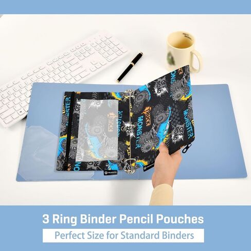 Pink Strawberries Pencil Pouch for 3 Ring Binder Pencil Bags Pencil Case Pockets Makeup Bag with Clear Window for Storing Office Supplies 2 Pack in Kuwait