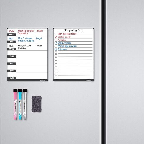 Magnetic Dry Erase Weekly Calendar for Fridge - 8.5"x6.5", Meal Planner Whiteboard for Refrigerator - to Do List (Shopping List) & Weekly Calendar (Menu Board) Included, 3 Markers + Eraser in Saudi Arabia