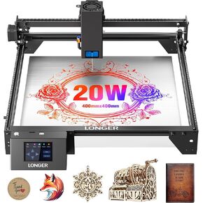 LONGER Laser Engraver Ray5 10W, 60W DIY Laser Cutter and Laser Engraving Machine with 3.5" Touch Screen,0.06mm Laser Spot 10000mm/min, Offline Usage CNC Laser Engravers for Wood Metal Acrylic Glass