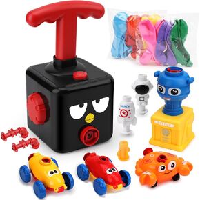 Balloon Launcher Car Toy Set,Balloon Powered Car for Kids Boys Girls 3+ and Classroom,Party Supplies Balloon Pump,Balloon Power Car (Blackbird)