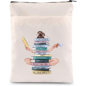 FEELMEM Colleen Hoover Gift It Ends with Us Book Pouch COHO Reader Gift Hoover Books Png Book Sleeve