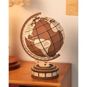 3D Puzzles Globe for Adults-Global Wonders, 3D Wooden Puzzles Model Building Creation Set for Adults, Home Decor/Creative Gifts/DIY Crafts for Teens (277PCS)