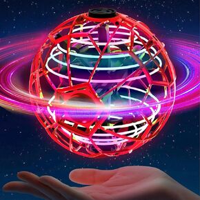 UranHub Flying Orb Ball Toy, 2024 Upgraded Boomerang Galaxy Ball - Up to 30 Minutes of Flight Time, Cool Toys Gift for 6 7 8 9 10+ Year Old Boys Girls Teens - for Indoor and Outdoor Use (Red)