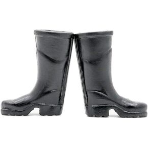 2Pcs Black 1/12 Miniature Rubber Boots Dollhouse Garden Accessories