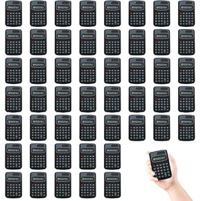50 Pcs Pocket Calculator Bulk Small Basic Calculator Mini Calculator Pocket, 4 Function Calculator 8 Digit Display Basic Calculator for Office School and Home (Black)
