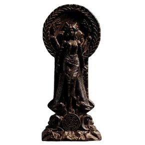 Hecate statue, Triple goddess statue altar, Goddess statue, hexe for pagan home altar, statue Hecate key，Wooden Hekate statue,Creative craft goddess altar (Wood)