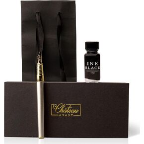 Luxury Fountain Pen Gift Set - Fine Nib with Black Ink Included - Refillable - Gifts for Him or Her - Grey