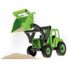ksmtoys Lena Eco Active Toy Bulldozer Tractor Truck is a Eco Friendly BPA and Phthalates Free Biodegradable Green Toy Manufactured from Food Grade Resin and Wood, Yellow, 11x8x6