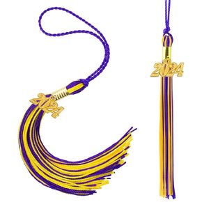 2PCS 2024 Tassel, 2024 Graduation Tassel Charm, Graduation Cap Tassel for Graduation Cap 2024 Graduation Hat Decoration Tassel with The 2024 Year Gold Charm for Graduation Party Ceremonies Gold in Kuwait