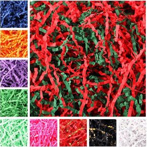 Zonon 10 Pack 300g Easter Crinkle Cut Paper Shred Filler for Packing and Empty Basket Filler, Raffia Tissue Paper Stuffers Gift Boxes for Wrapping Party Supplies(Wonderful Color)
