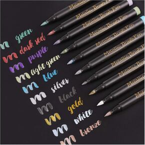 Dyvicl Metallic Marker Pens - Set of 10 Medium Point Metallic Markers for Rock Painting, Black Paper, Card Making, Scrapbooking Crafts, DIY Photo Album in Kuwait