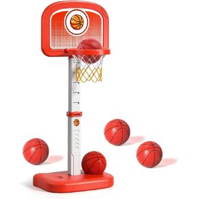 Bennol Basketball Hoop Indoor Outdoor Toys Gifts for 3 4 5 6 7 8-12 Year Olds Boys Kids, Swimming Pool Basketball Hoop Outdoor Toys with 4 Balls, Poolside Basketball Game Toys for Kids Ages 4-8 8-12