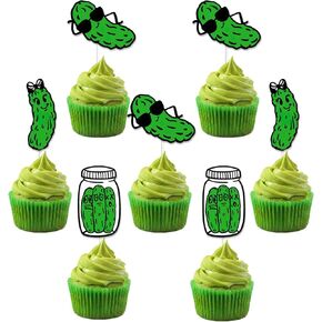 Funny Pickle Theme Cupcake Topper 36PCS Kind of a Big Deal Cake Topper Kind of a Big Dill Cake Decorations Pickle Party Decor for Kids Boys Girls 1st 2nd 3rd Birthday Baby Shower Party Supplies