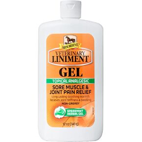 Absorbine Veterinary Liniment Gel, Topical Menthol Analgesic Rub for Sore Muscle, Joint & Arthritis Pain Relief, Combo Pack Includes 12oz Value Size + 3oz Travel Size