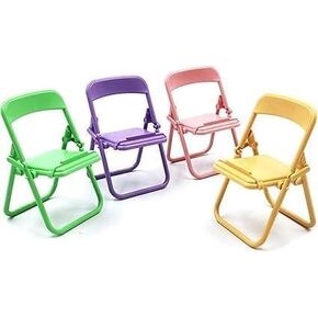 5Pcs Multicolour Simulation Mini Folding Back Small Chair Model Dollhouse Doll House Miniature Plastic Scene Props for Micro Landscape Dollhouse Furniture Mini Chair Dollhouse Accessories (1/12)