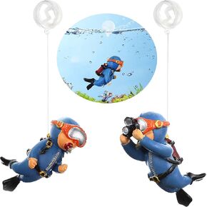 2-Pack Floating Fish Tank Decorations Little Diver Aquarium Decoration Aquarium Accessories Fish Playmate for Fish Tank Suitable for All Kinds of Fish Tanks Swimming Pool