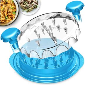 Krafty Chicken Shredder Tool Twist 10" Large Chicken Breast Shredder, Visible Meat Shredding Machine, Ergonomic Handles, BPA Free, Suitable for Boiled Chicken, Turkey, and Beef Turquoise