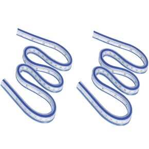 2 Pieces,24 Inch Ruler, Flexible Curve Ruler,Rulers for Drawing,Curved Ruler for Sewing,Ideal for Engineering Drawing,Ruler That Can Be Bent,Curve Templates, Flexi Curve (Blue)