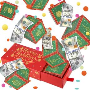 WenmthG Happy Birthday Surprise Gift Box Explosion for Money - DIY Pop Out Folding Bounce Explosion Gift Box with Confetti - Birthday Money Bank - Cash Gift Idea for Women Men Kids (Black Gold) in Saudi Arabia