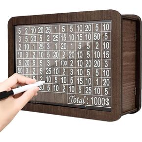 Cash Vault Wooden Savings Box,Piggy Bank for Adults Kids,3D Puzzle Coin Bank with Counting Target,Timber Savings Goals for Boys Grils Money Box (10000 Dollar)