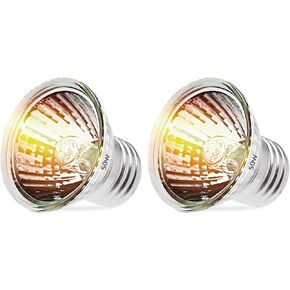 Reptile Heat Lamp, Dual-Head UVA UVB Reptile Light, Heating Lamp with Cycle Timer, Heat Lamp for Reptiles Bearded Dragon Turtle Crab Snake Lizard, Separate Control, 3 Basking Bulbs Light