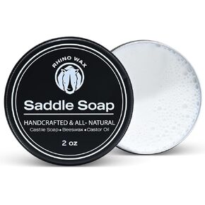 Saddle Soap for Leather Cleaning - Natural Horse Tack Soap Cleaner, Conditioner, Saddle Repair - Professional Saddle Cream for Outdoor Leather Boots, Shoes - (4 oz) - Made in USA