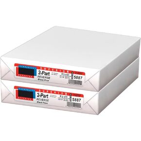 Desktop Publishing Supplies Carbonless Paper - Collated 2 Part NCR Reverse 8.5 x 11 Letter - 2 Ream Pack = 500 Sets / 1000 Sheets (White, Yellow) - For Inkjet/Laser Printers