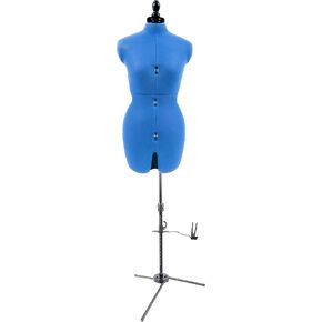 Dritz 20405 My Double Deluxe Dressform with Tri-Pod Stand Adjustable Up to 70" Shoulder Height, Small, Blue Sapphire