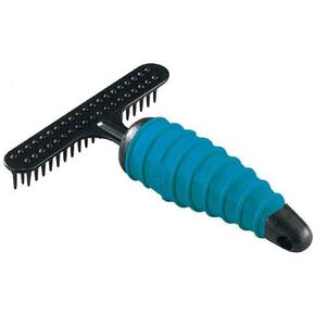 Master Grooming Tools Ergonomic Double-Row Undercoat Rakes — Efficient Tools for Grooming Dogs, 39 Pins, Blue