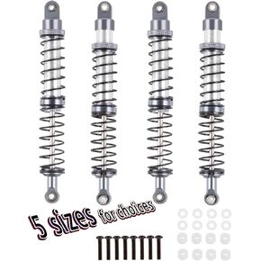 130mm RC Shocks Absorber Upgrades for 1/10 RC Hobby Cars,7075 Aluminum Full Metal Front Rear Shocks Absorber Damper,4PCS Titanium