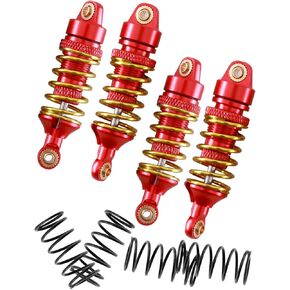 RC Shocks Absorber Upgrades Part for 1/16 E-Revo/Mini Summit/Mini Slash,Aluminum Front Rear Shocks,4PCS,Red