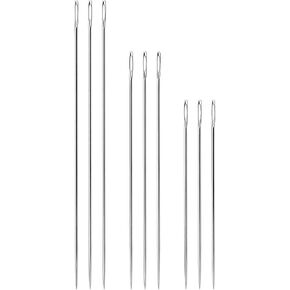 Deshionew 9 PCS Extra Long Darning Needles 4.9"/5.9"/6.9" Big Eye Sewing Needles Hand Quilting Needles for Doll Making Webbing Carpet Leather Canvas Repair Stitching and Crafting Project