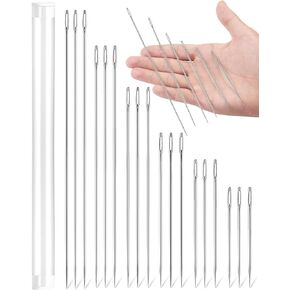 18PCS FIVEIZERO 3"/3.5"/4"/5"/6"/7" Professional Upholstery Needle – Large Sewing Needle,Long Needle for Upholstery and Crafting Project, Big Needle for Leather Repair Stitching and Large Task