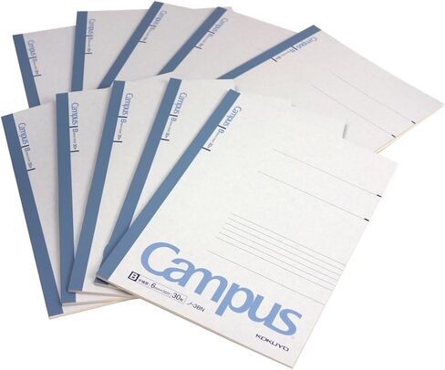 KOKUYO Campus Notebook, B 6mm Ruled, Semi-B5, 30 Sheets, 35 Lines, Blue, Pack of 10, Japan Import (NO-3BNX10) in Saudi Arabia