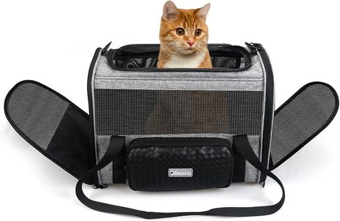 Goodio Pet Carrier TSA Airline Approved,Foldable Soft-Sided Pet Travel Carrier for Cats and Dogs Under 16 Pounds, Cat Carrier with Honeycomb HRD Bottom, Adequate Ventilation,5 Mesh Windows in Saudi Arabia