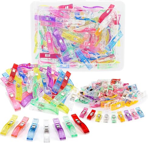 Doukey 100PCS Large Sewing Clips Fabric Clips Sewing Notions for Sewing Quilting Supplies Crafting Tools Jumbo Quilt Clips, Multipurpose Plastic Clips Assorted Colors Craft Clips Quilting Accessories in Saudi Arabia