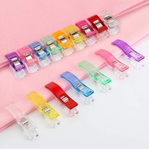 Doukey 100PCS Large Sewing Clips Fabric Clips Sewing Notions for Sewing Quilting Supplies Crafting Tools Jumbo Quilt Clips, Multipurpose Plastic Clips Assorted Colors Craft Clips Quilting Accessories in Saudi Arabia