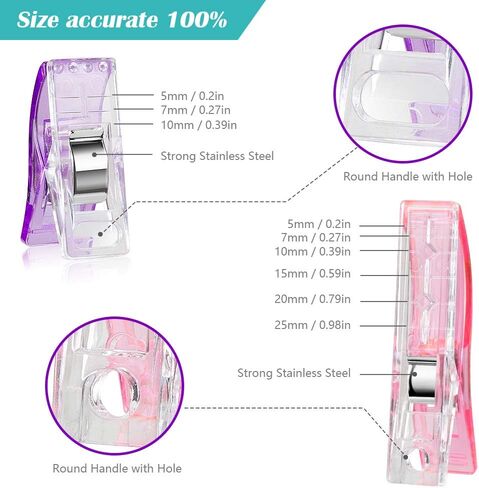 Doukey 100PCS Large Sewing Clips Fabric Clips Sewing Notions for Sewing Quilting Supplies Crafting Tools Jumbo Quilt Clips, Multipurpose Plastic Clips Assorted Colors Craft Clips Quilting Accessories in Saudi Arabia
