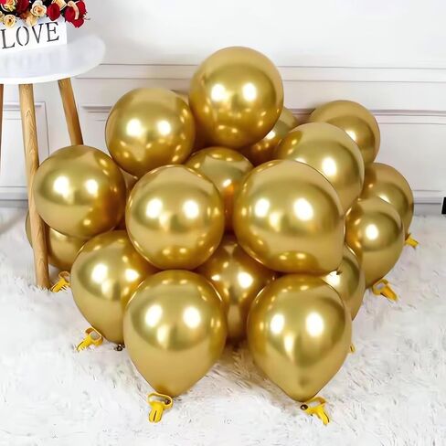 Chrome Metallic Balloons Colorful Latex balloons for Birthday Wedding Shower Graduation Party Decorations (Multicolor) in Saudi Arabia