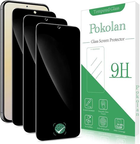 واقي شاشة Pokolan لهاتف Samsung Galaxy S23 5G [3 عبوات] زجاج مقسى، [يدعم قارئ بصمات الأصابع]، صلابة 9H، سهل التركيب in Kuwait