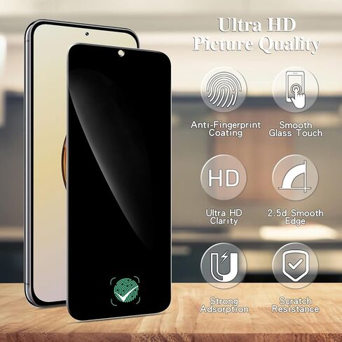 واقي شاشة Pokolan لهاتف Samsung Galaxy S23 5G [3 عبوات] زجاج مقسى، [يدعم قارئ بصمات الأصابع]، صلابة 9H، سهل التركيب in Kuwait